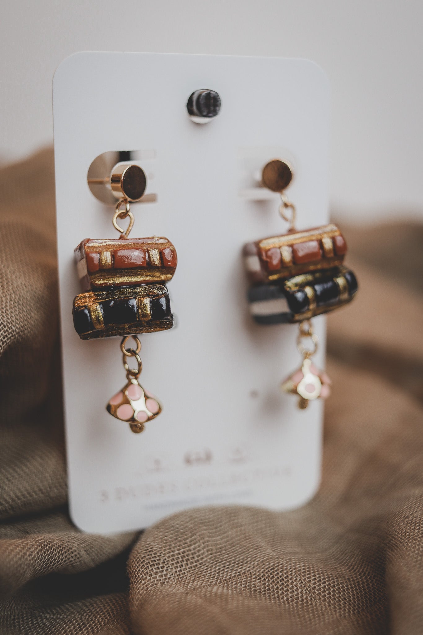 Dark Academia Cottage Core Book Nerd Earrings