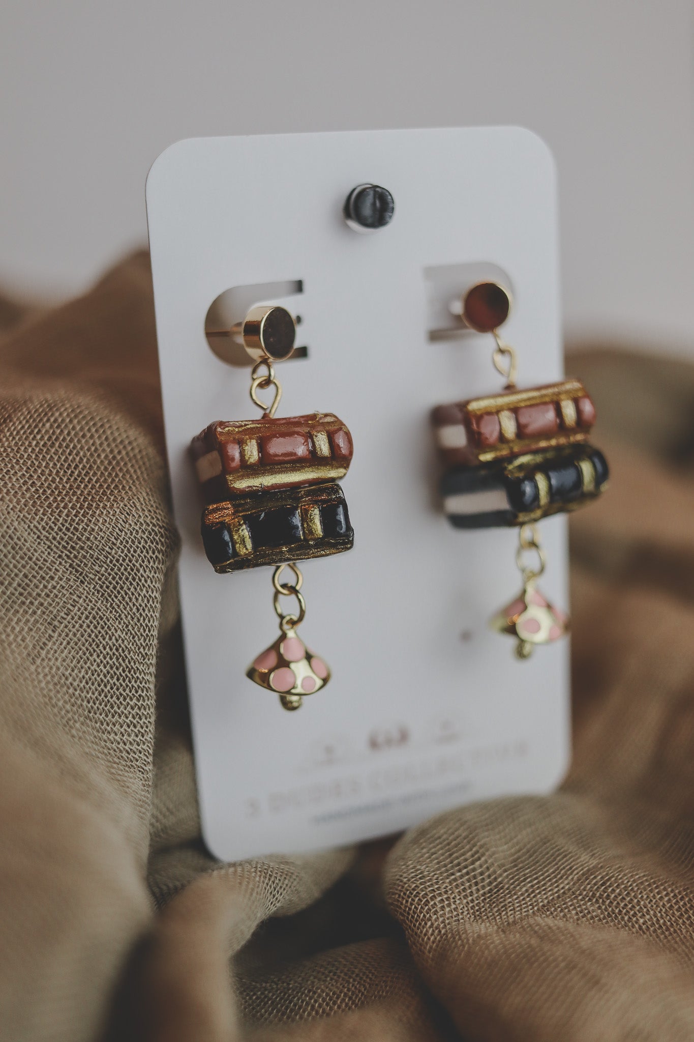 Dark Academia Cottage Core Book Nerd Earrings