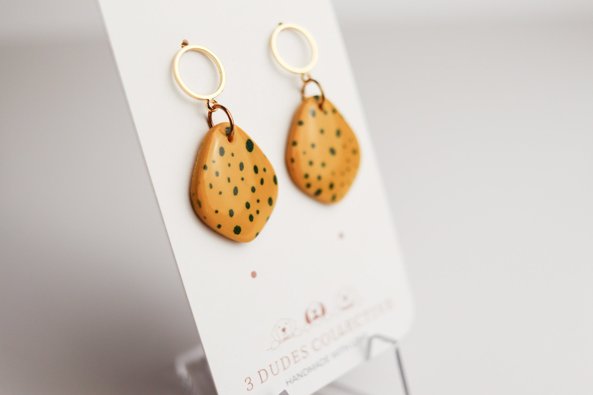 Boho Mustard Speckle Drop Earring