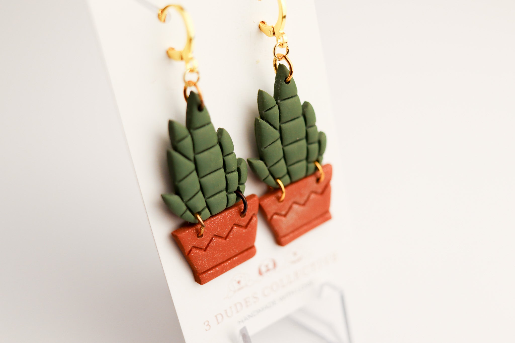 Snake Plant Dangle Earrings