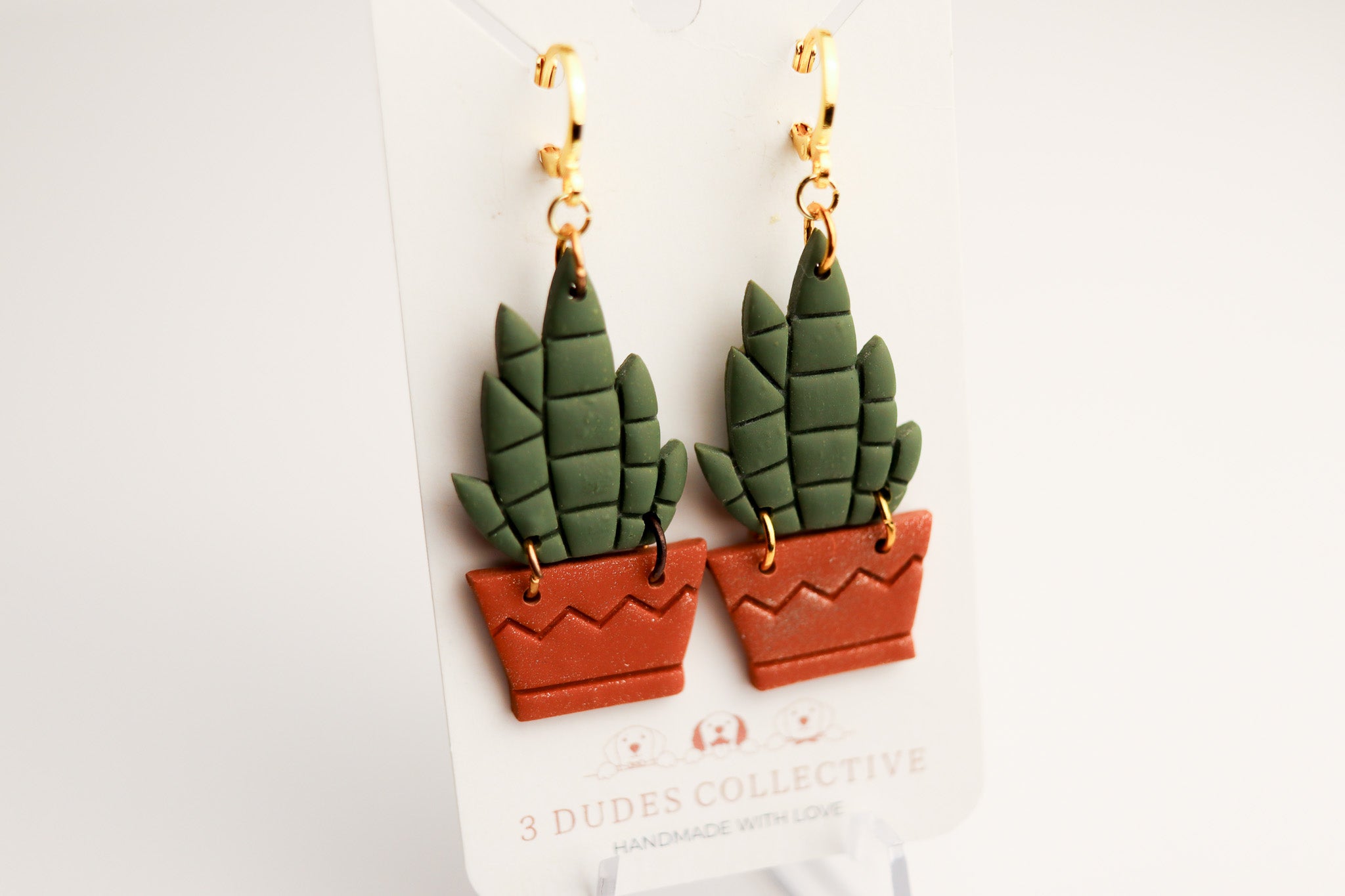 Snake Plant Dangle Earrings