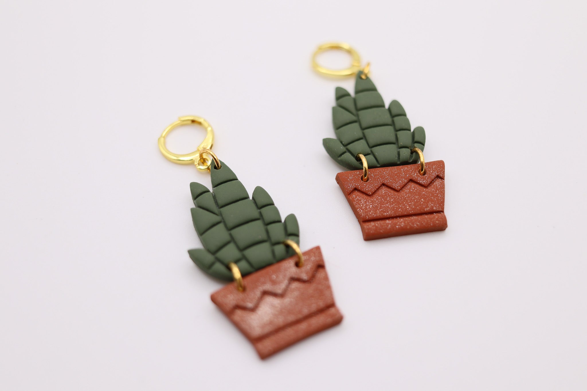 Snake Plant Dangle Earrings