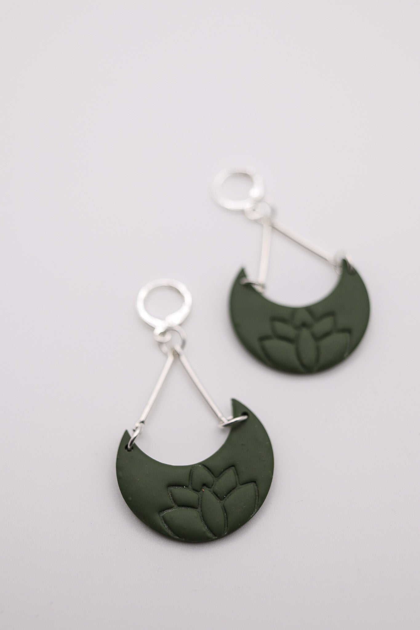 Lotus Moon Dangle Earrings