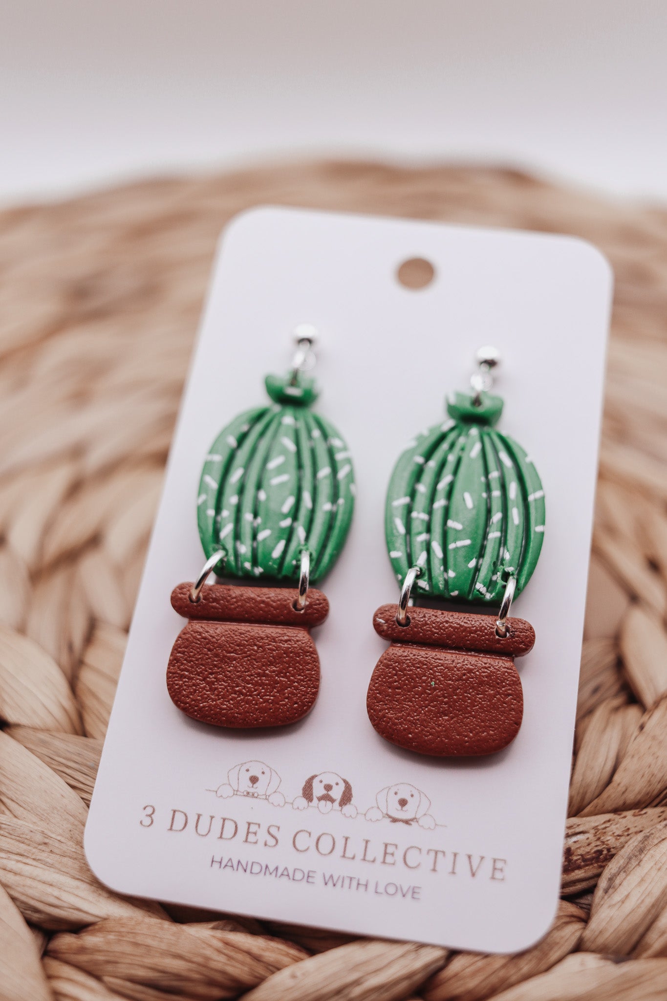 Blooming Prickly Cactus Earrings