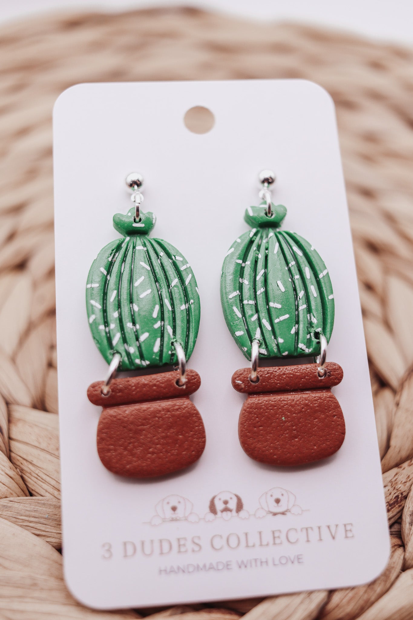 Blooming Prickly Cactus Earrings