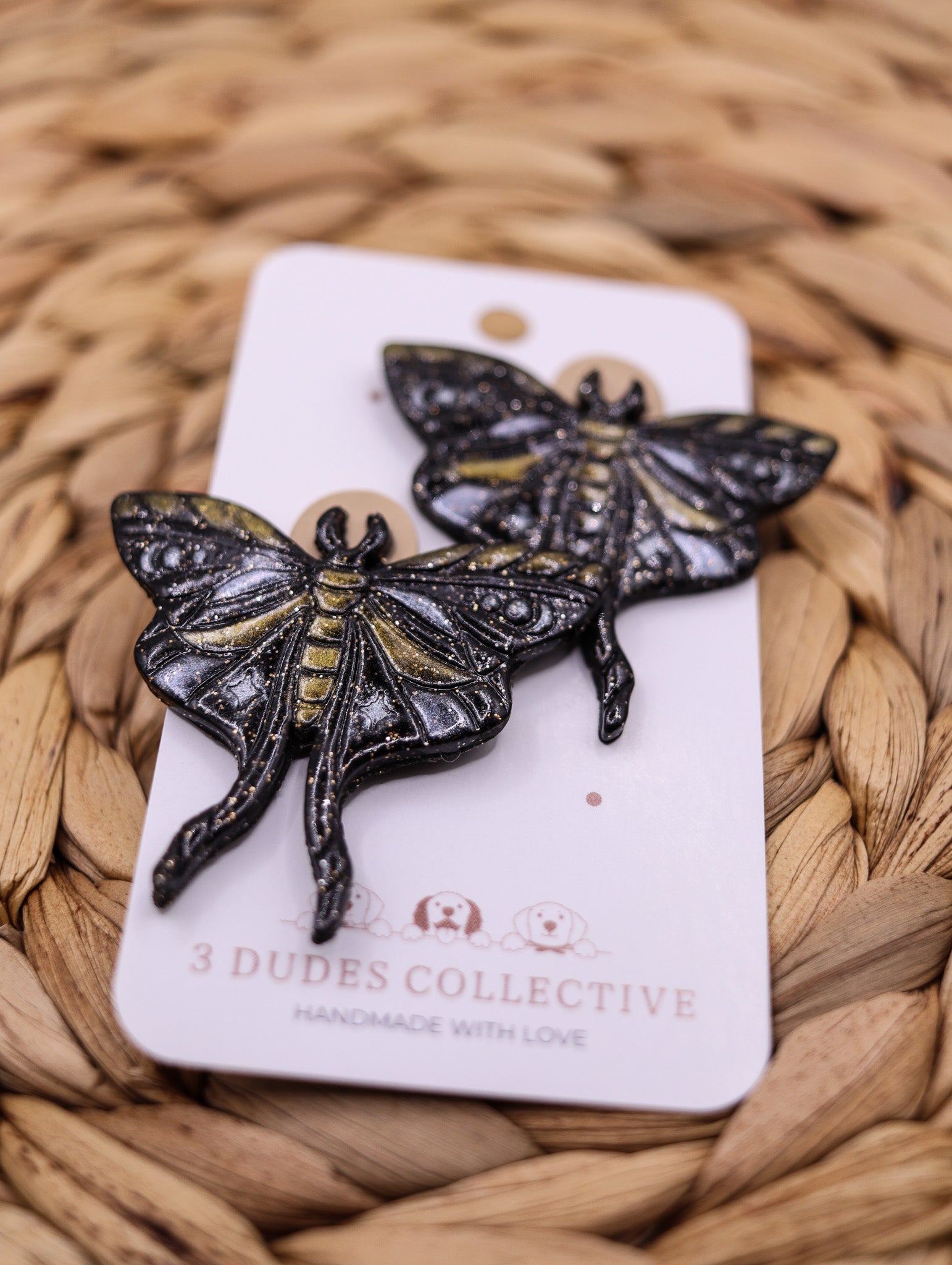 Luna Moth Earring (Black)