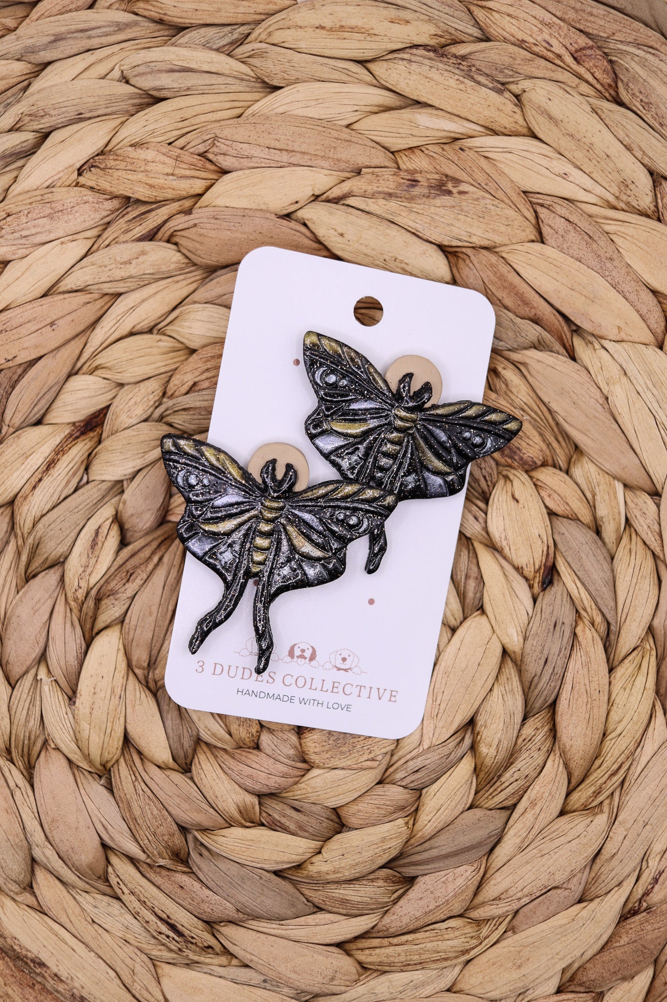 Luna Moth Earring (Black)