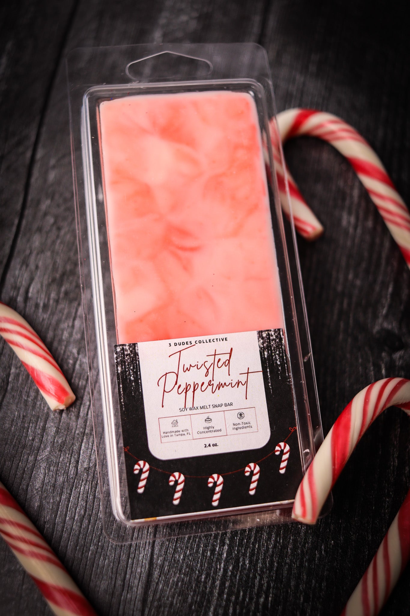 Twisted Peppermint Soy Wax Snap Bar