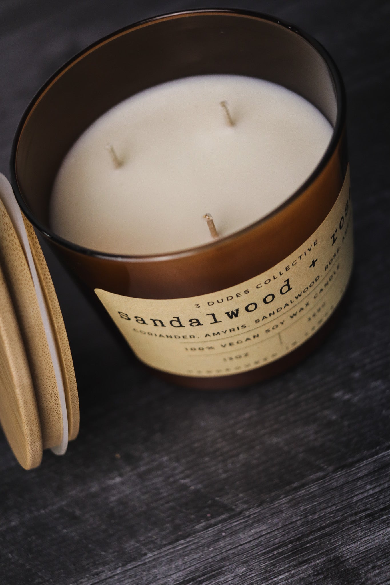 Classic Neutrals Collection - Sandalwood + Rose 3 Wick Candle