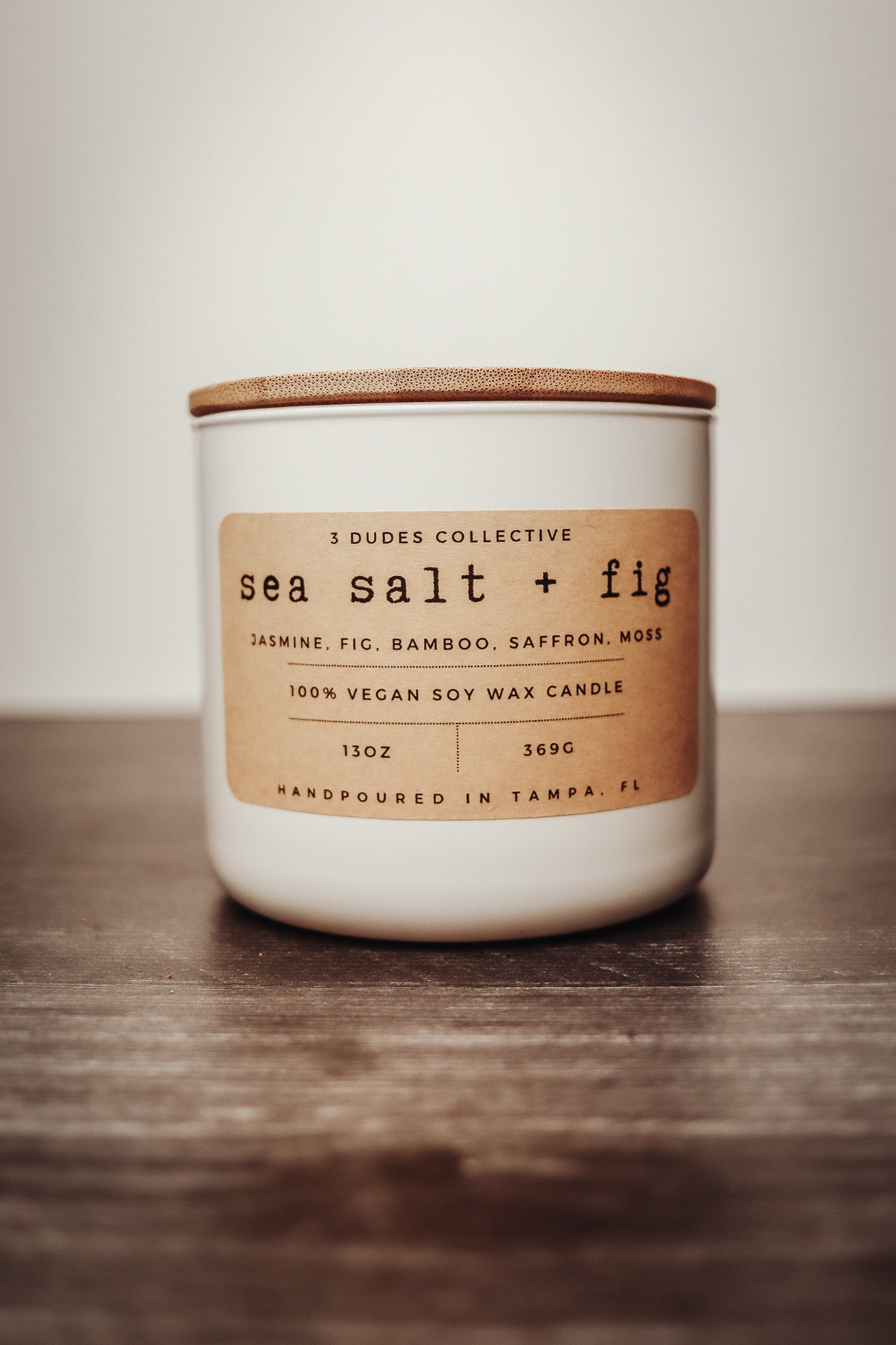 Classic Neutrals Collection: Sea Salt + Fig 3 Wick Candle