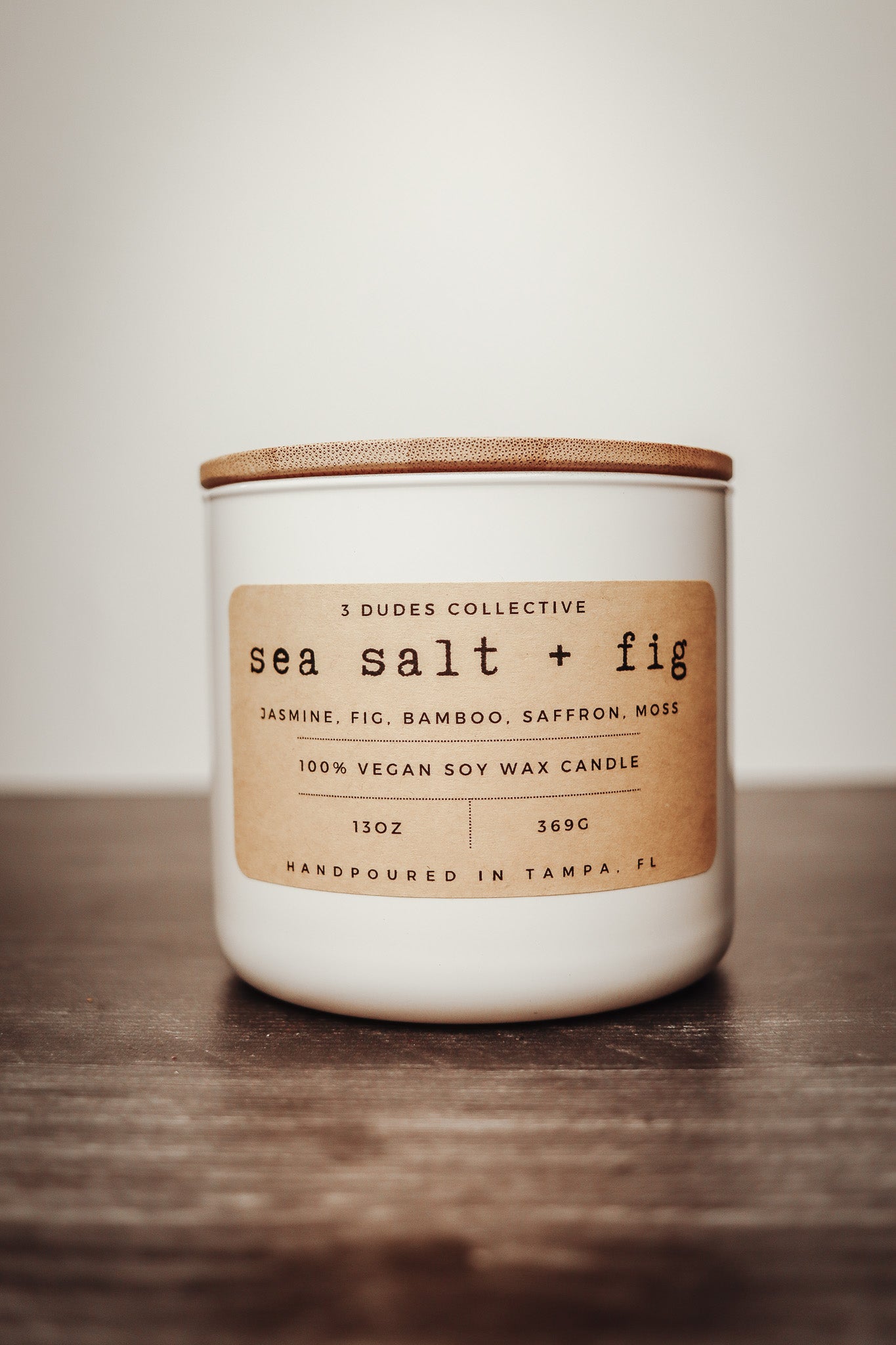 Classic Neutrals Collection: Sea Salt + Fig 3 Wick Candle