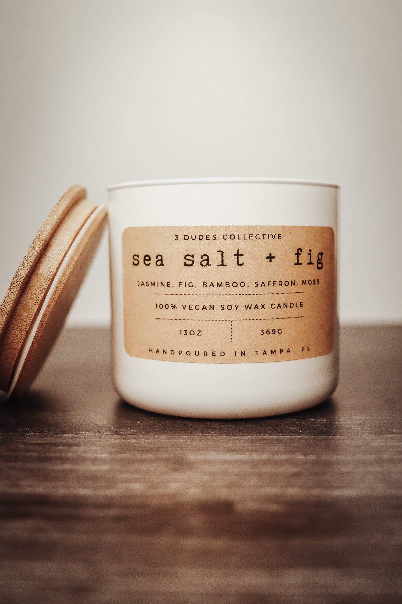 Classic Neutrals Collection: Sea Salt + Fig 3 Wick Candle