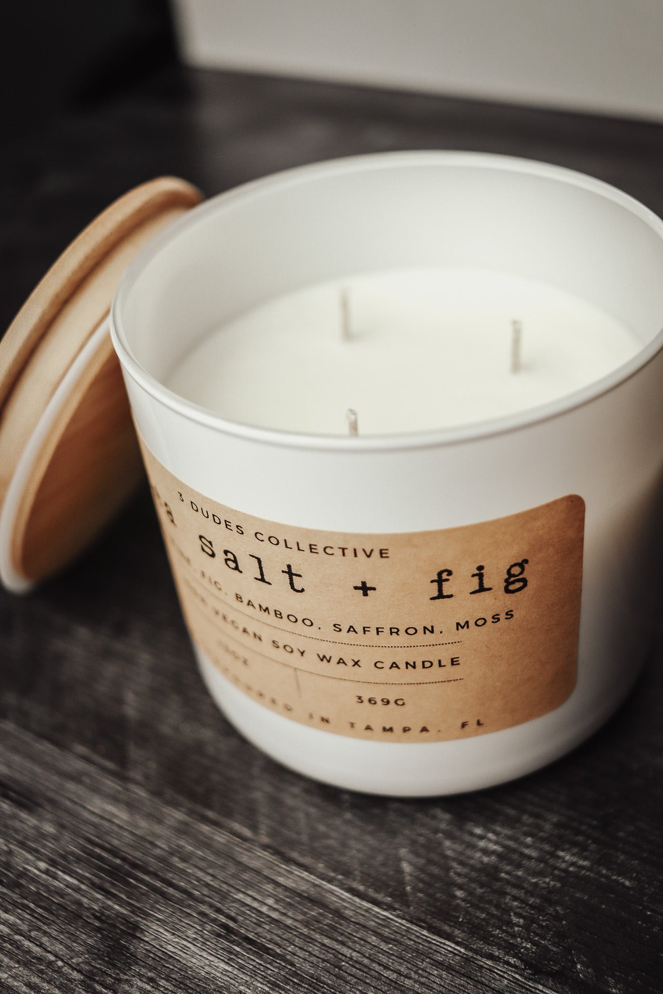 Classic Neutrals Collection: Sea Salt + Fig 3 Wick Candle