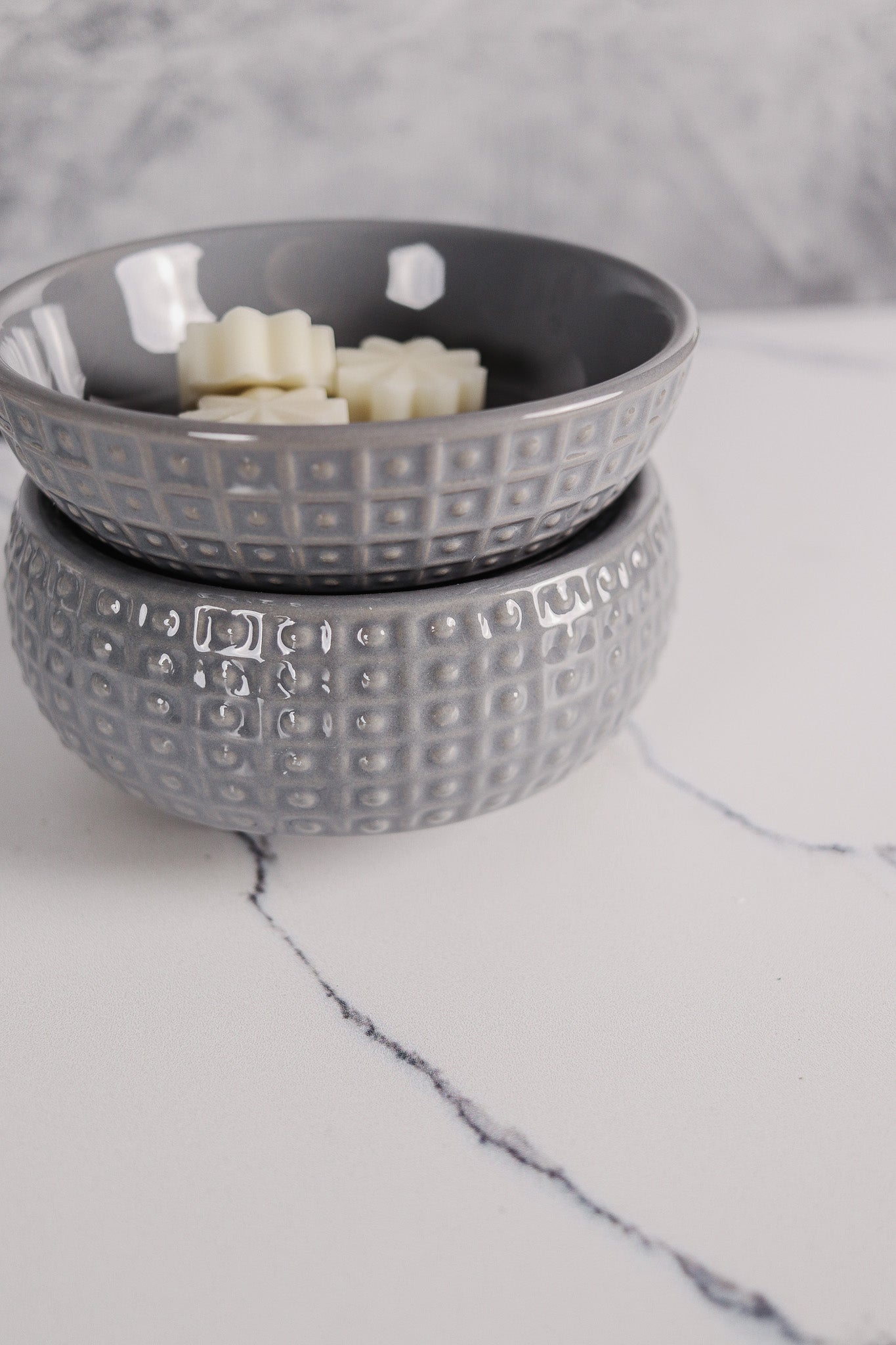 Ceramic 2-in-1 Wax Warmer - Grey Dots