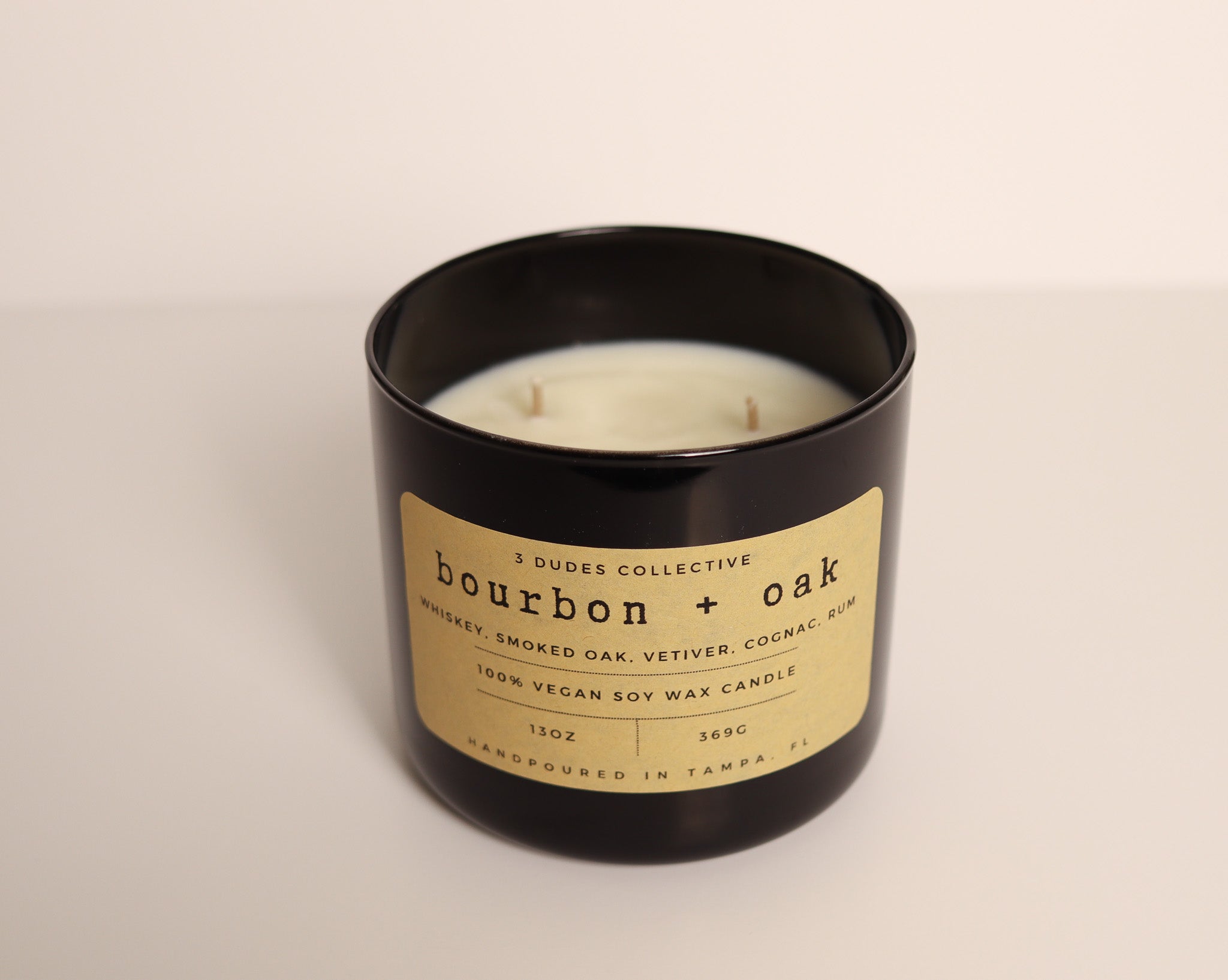 Classic Neutrals Collection: Bourbon + Oak  3 Wick Candle