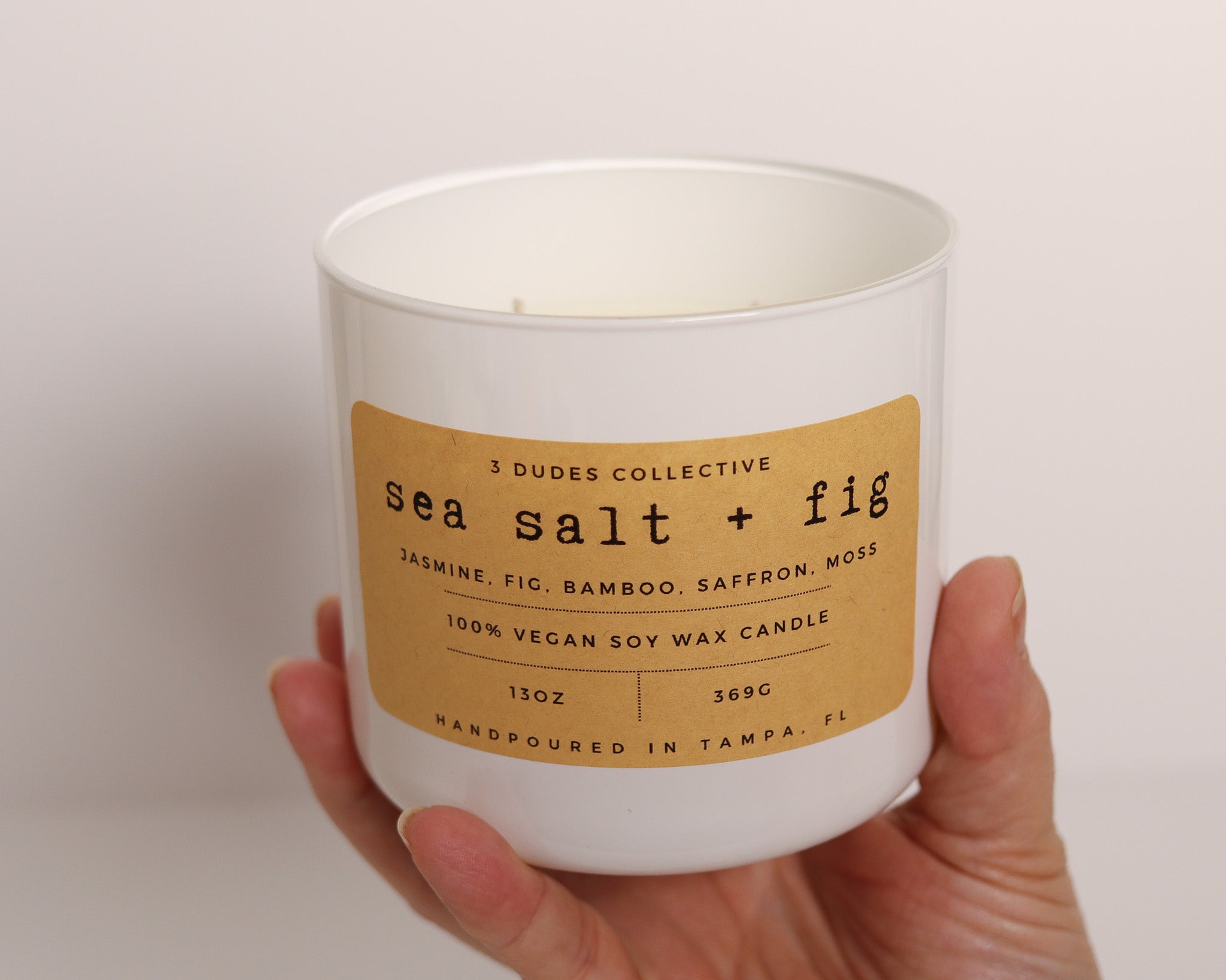 Classic Neutrals Collection: Sea Salt + Fig 3 Wick Candle