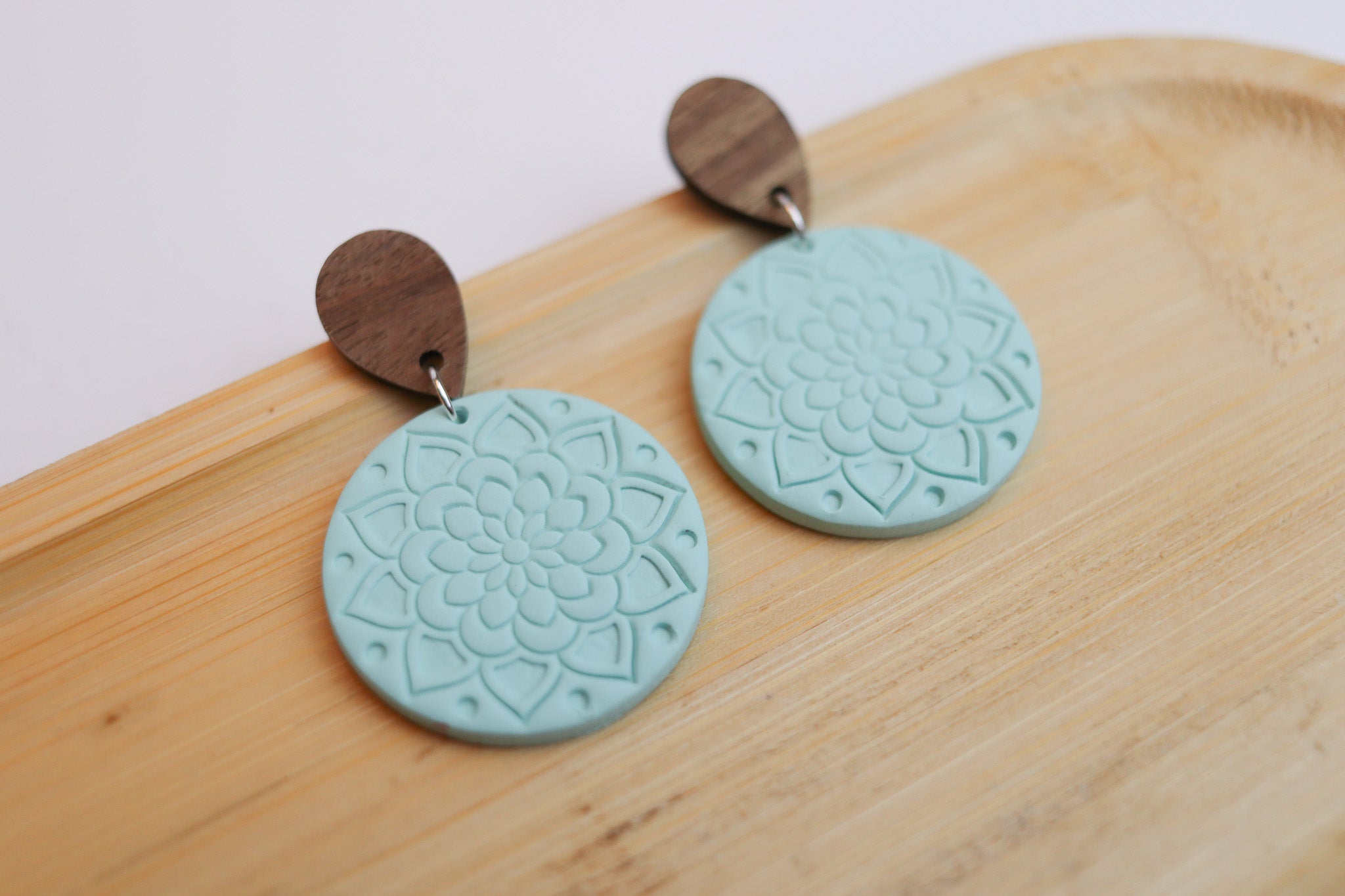 Mandala Wood Dangles