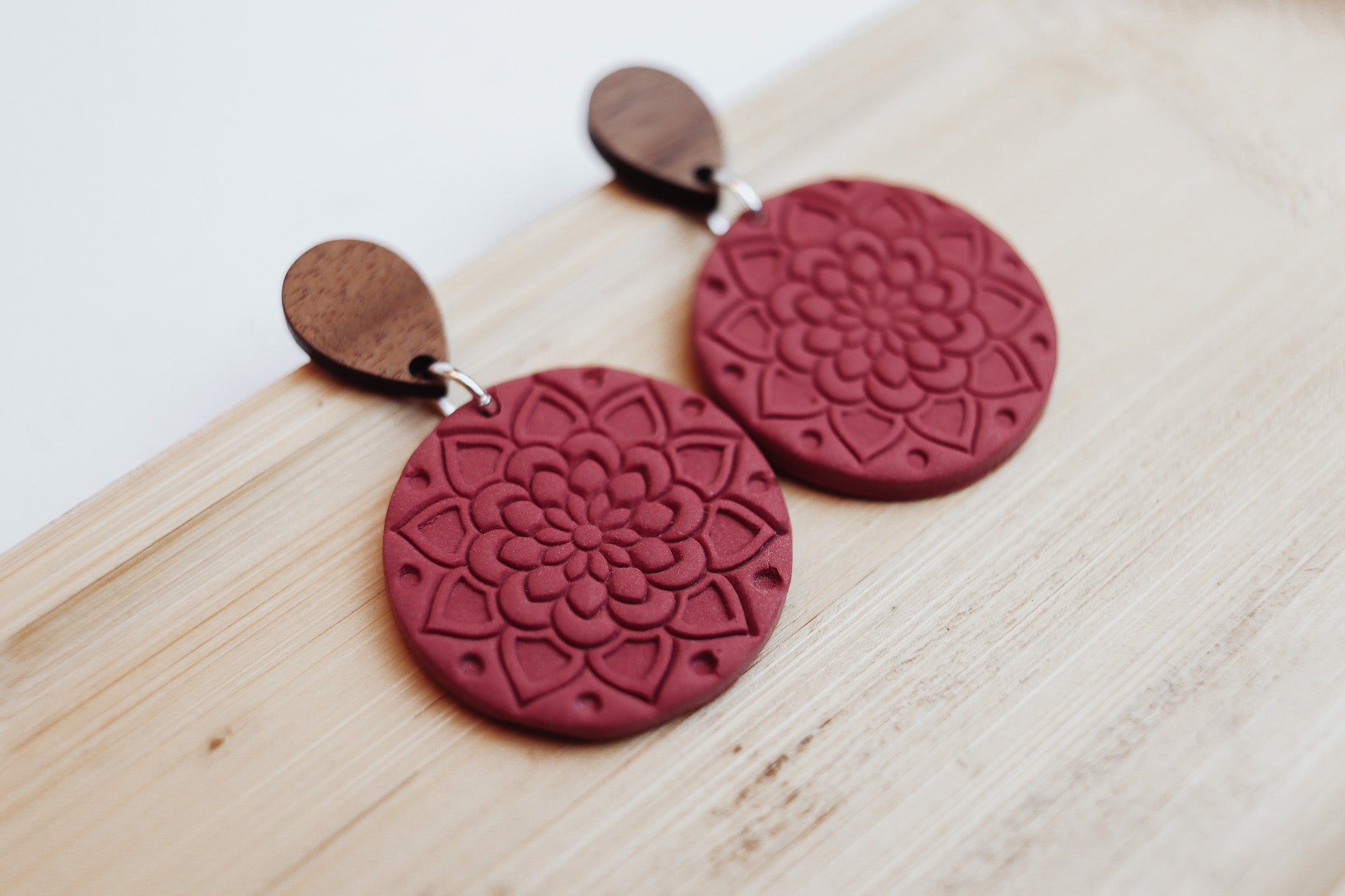 Mandala Wood Dangles