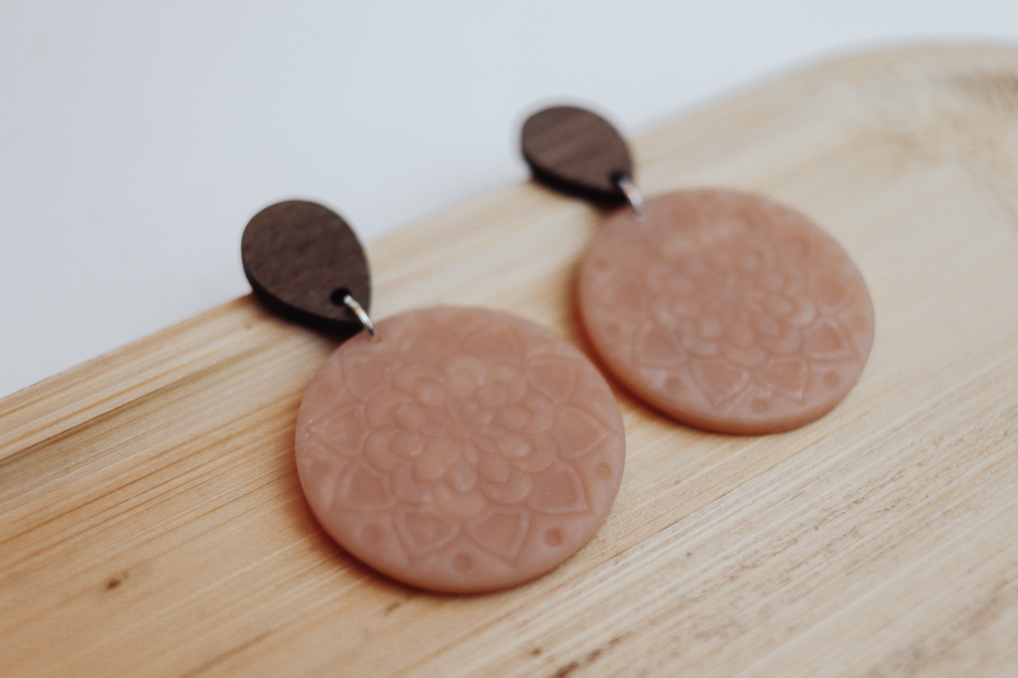 Mandala Wood Dangles