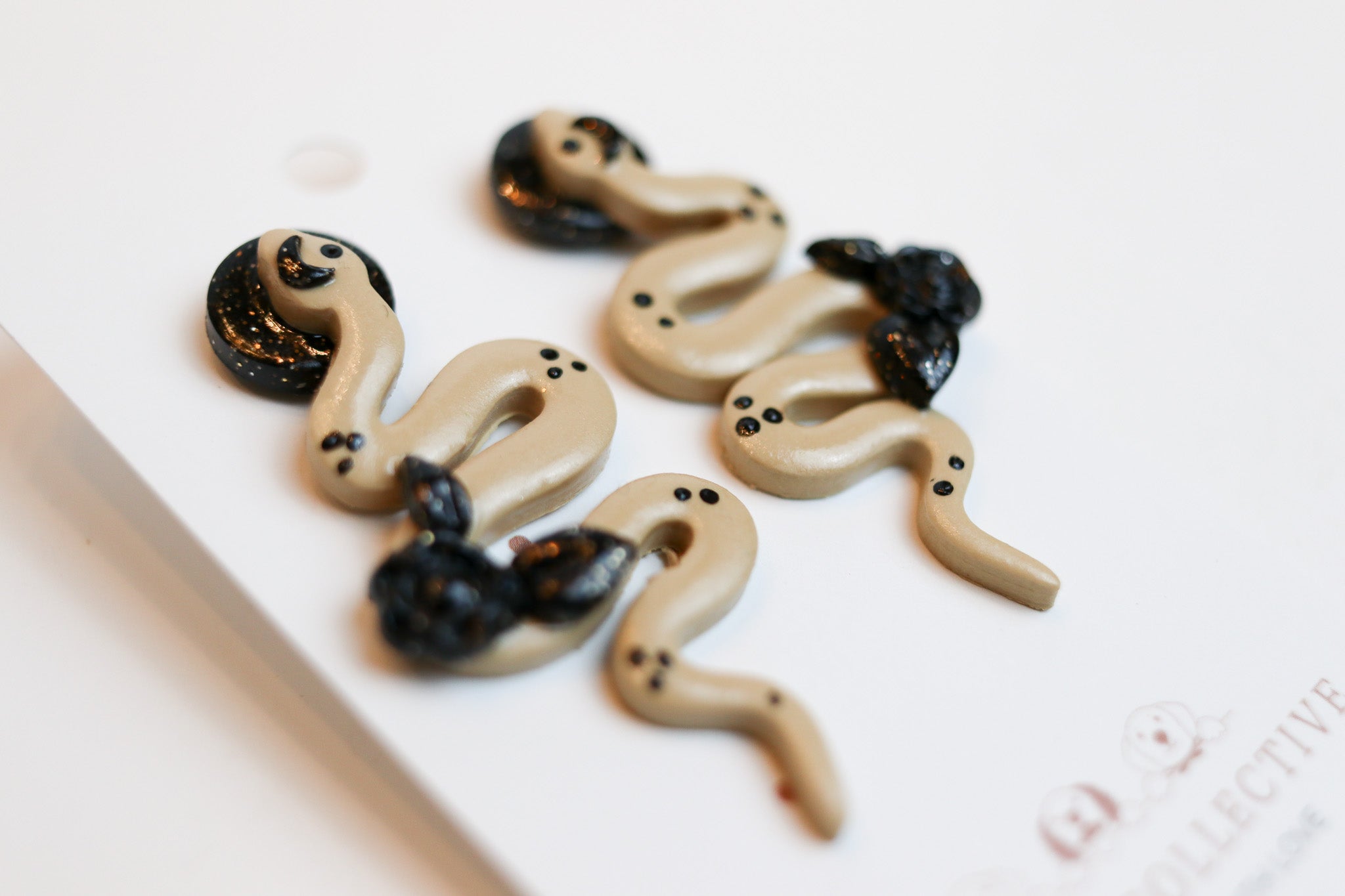 Moon Garden Serpent Earrings (Nude)