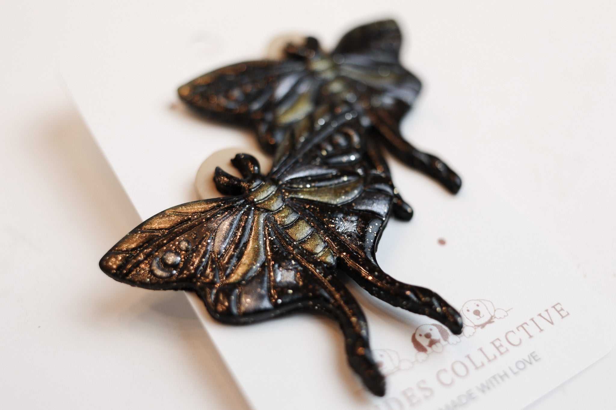 Luna Moth Earring (Black)