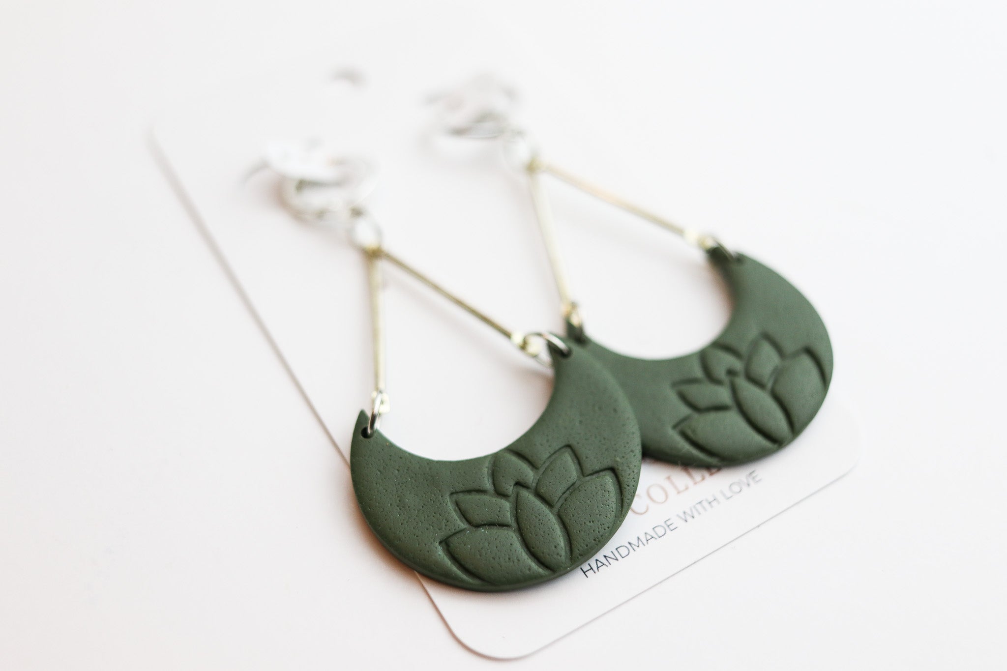 Lotus Moon Dangle Earrings