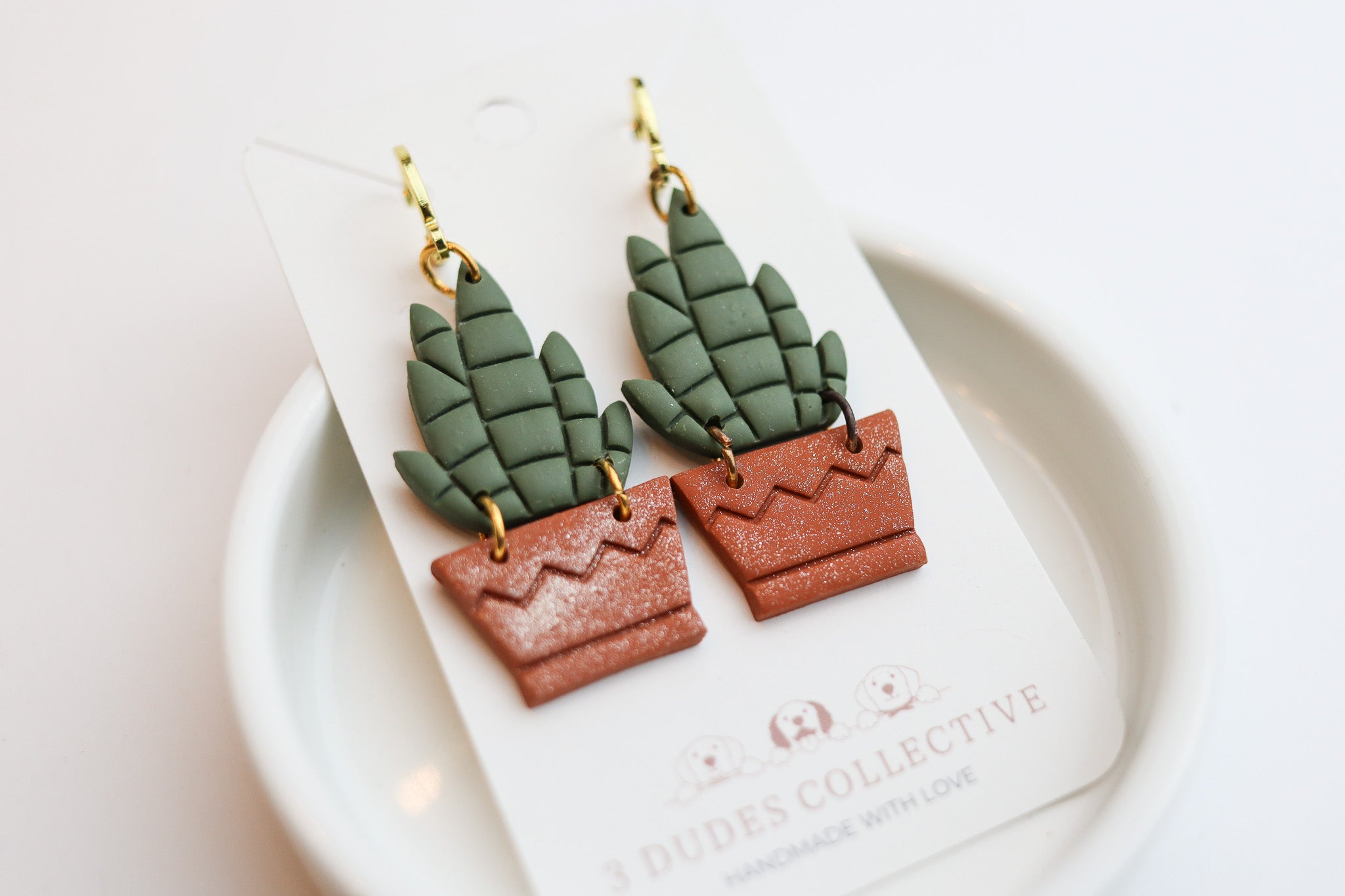 Snake Plant Dangle Earrings