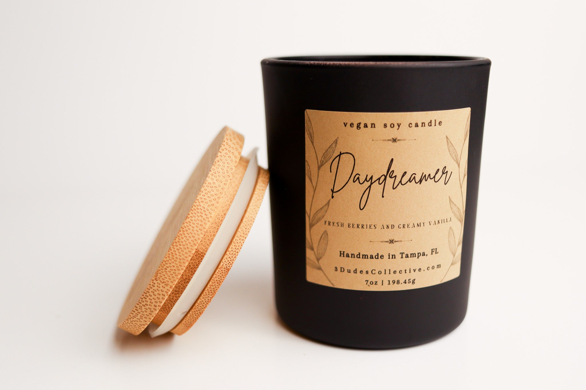 Daydreamer: 7oz Designer Black Glass Candle