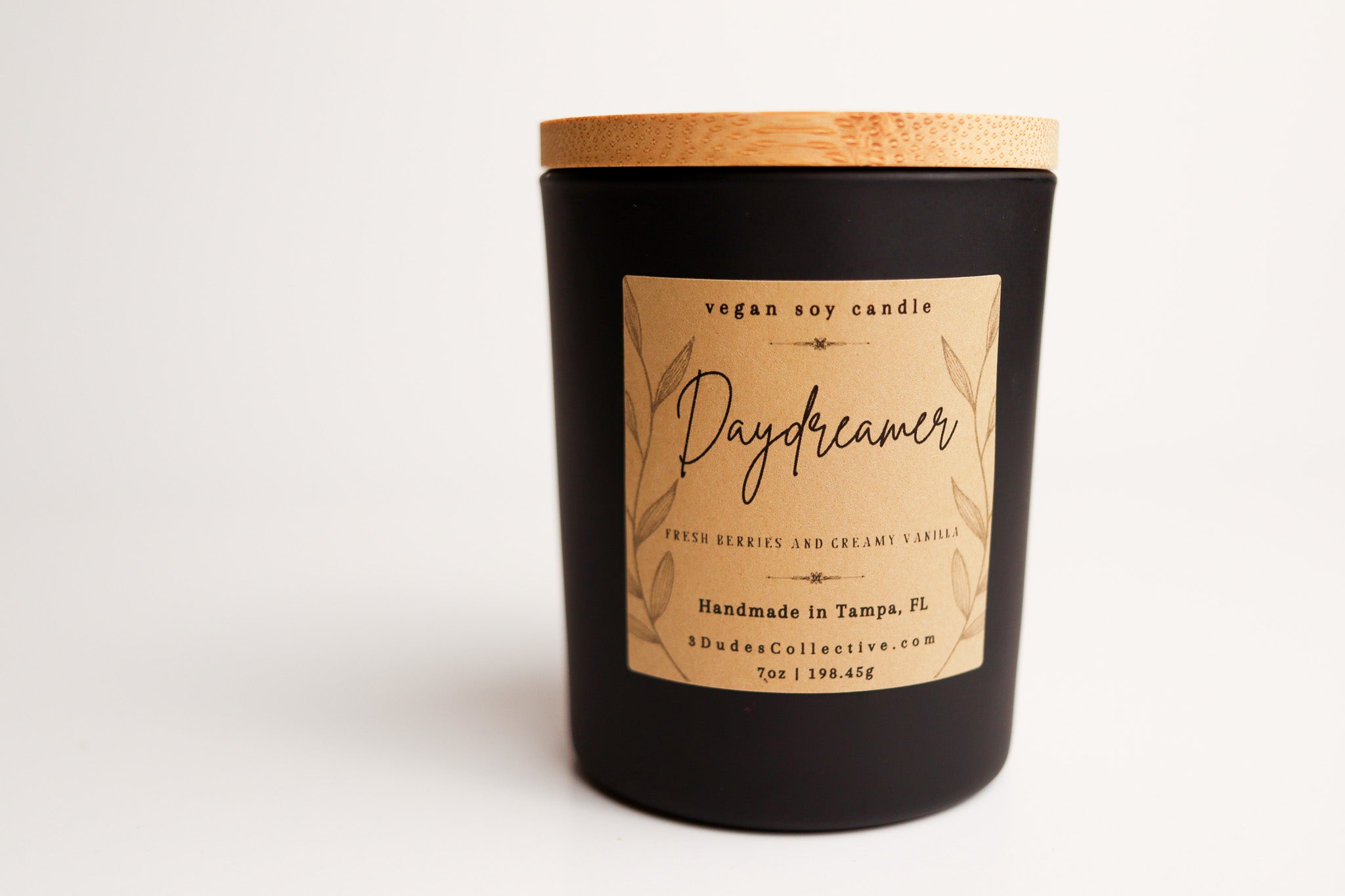 Daydreamer: 7oz Designer Black Glass Candle