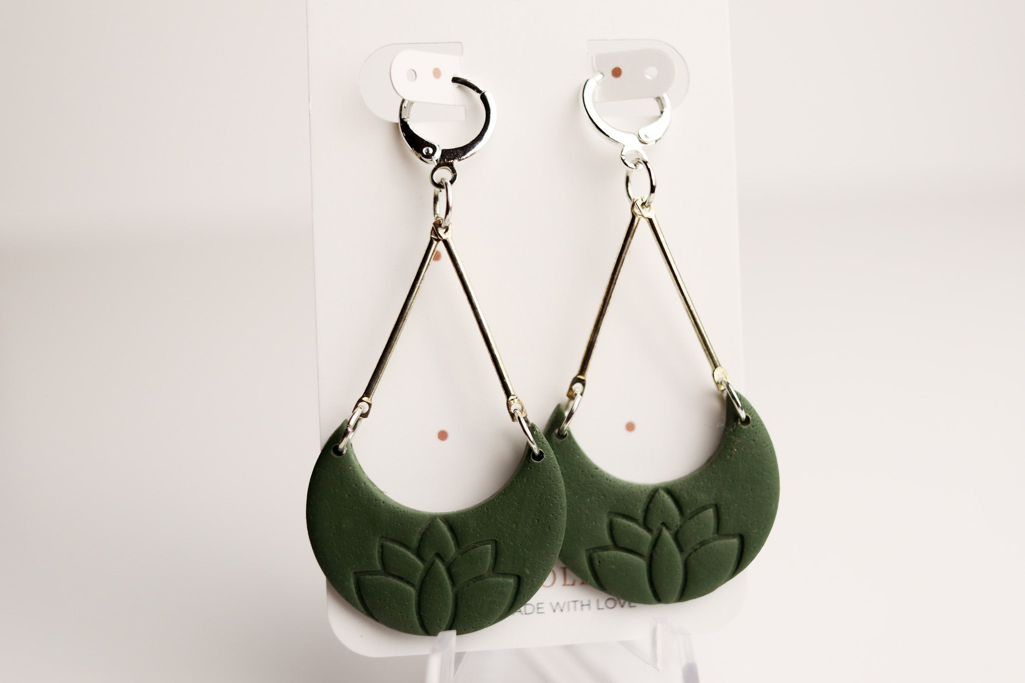 Lotus Moon Dangle Earrings