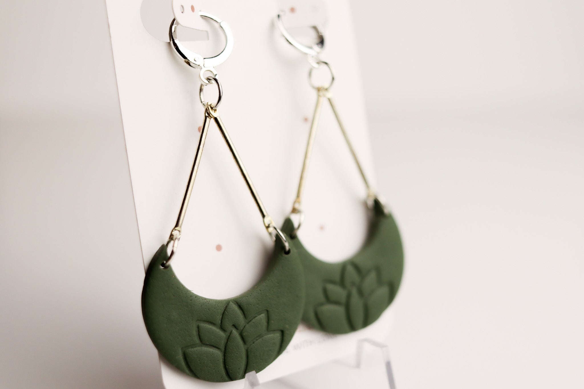 Lotus Moon Dangle Earrings