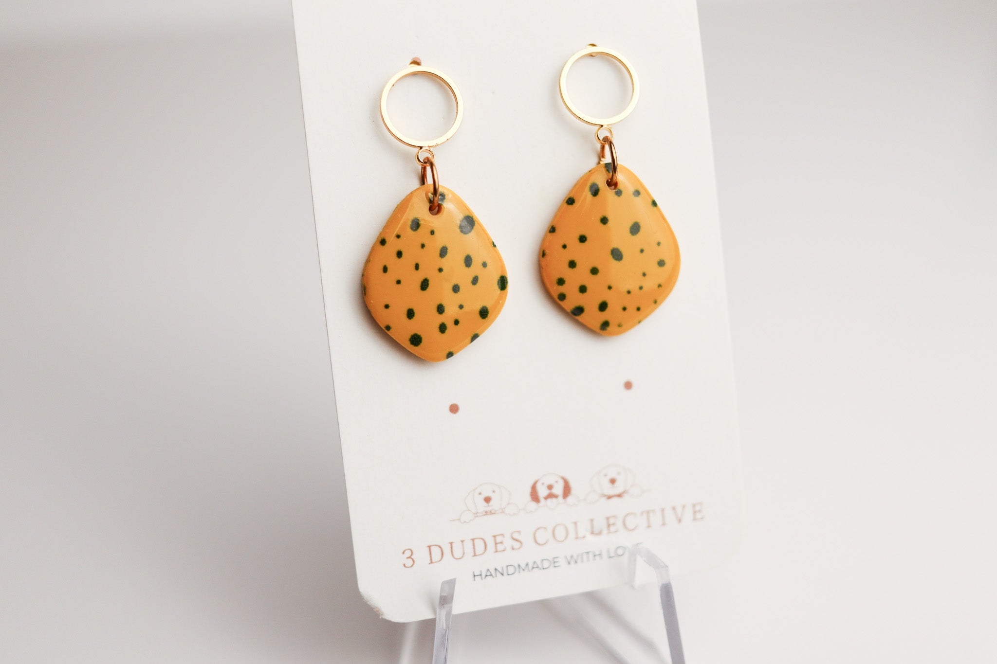 Boho Mustard Speckle Drop Earring