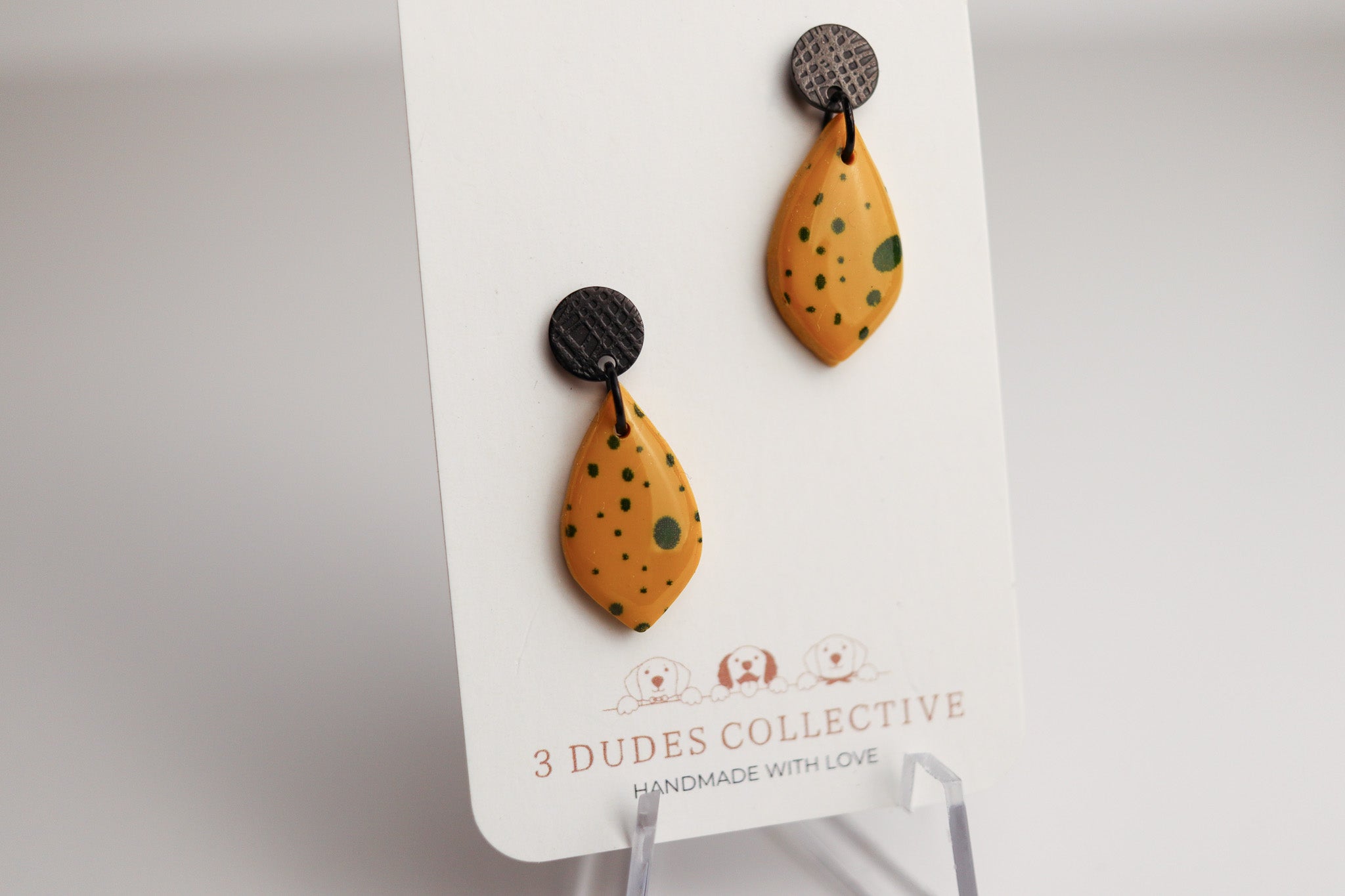 Boho Mustard Speckle Dew Drop Earring