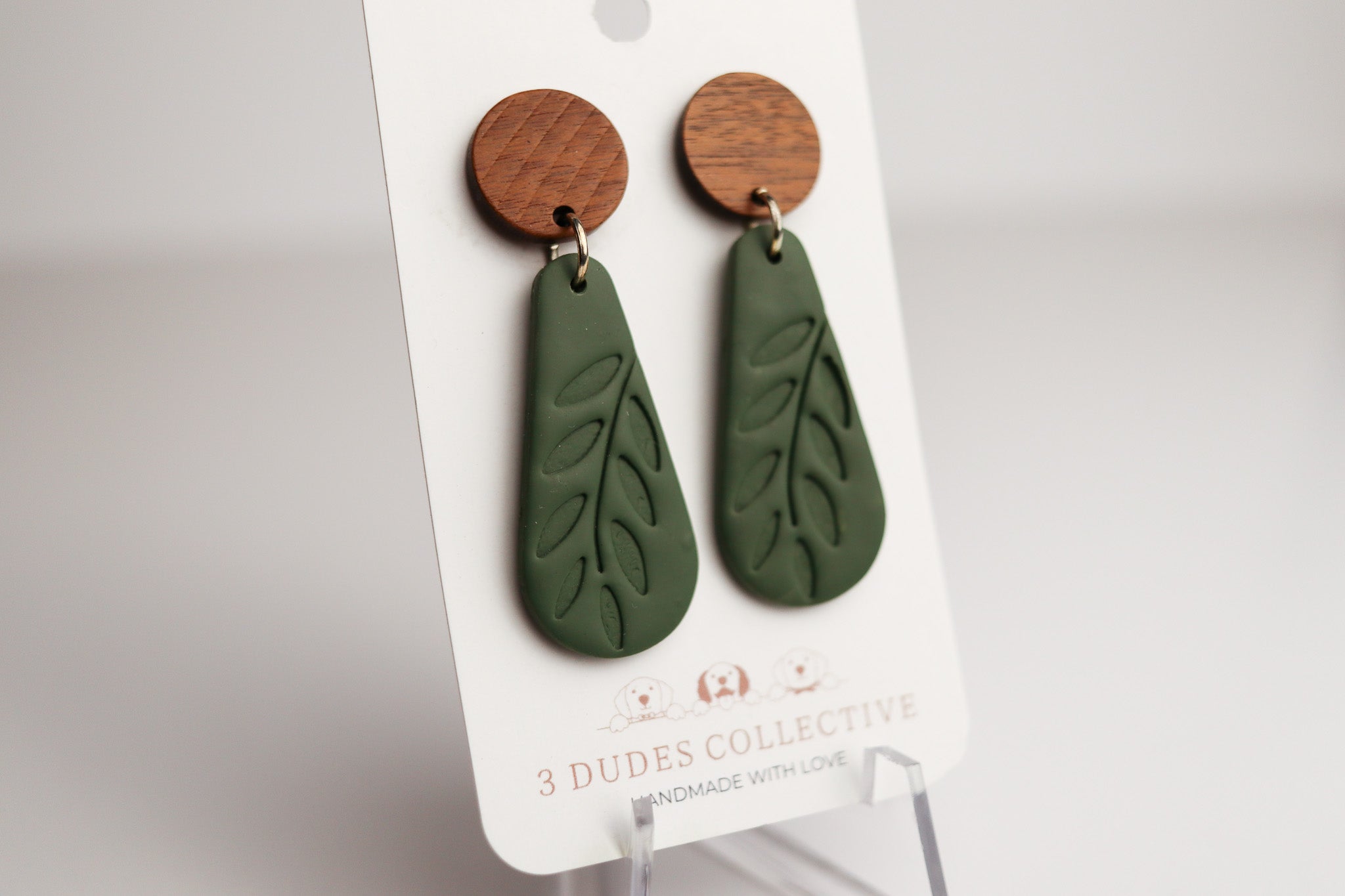 Boho Green Leaf Dangle Earring