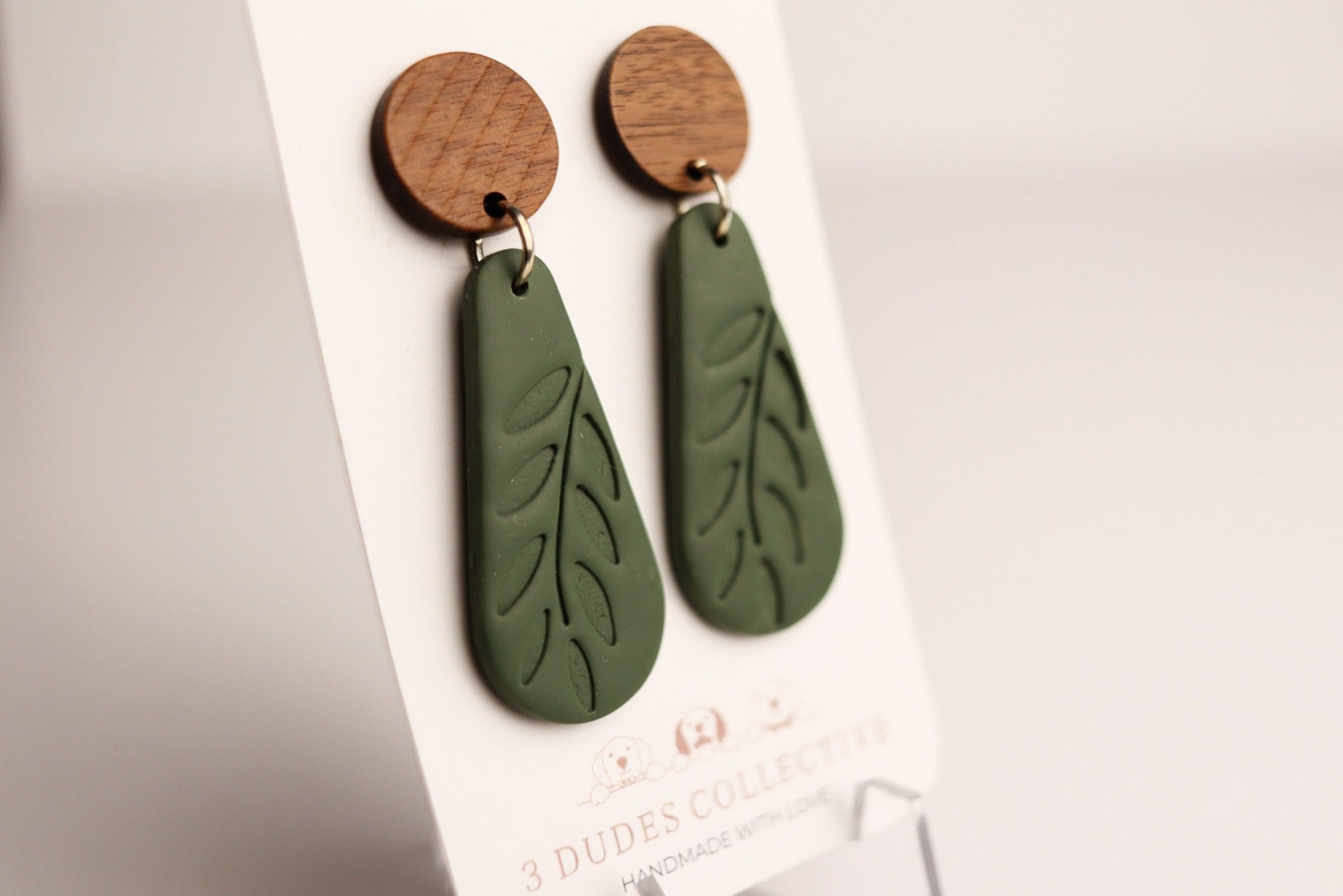 Boho Green Leaf Dangle Earring