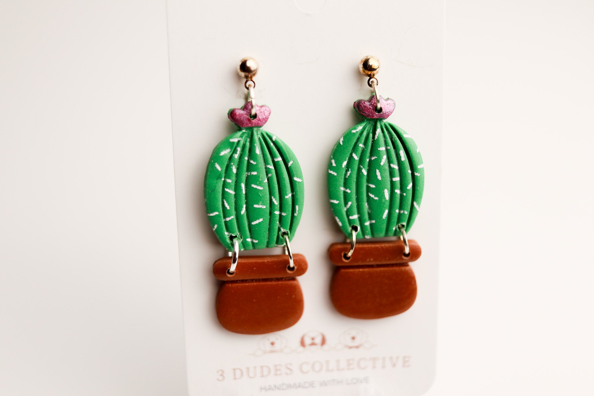 Blooming Prickly Cactus Earrings