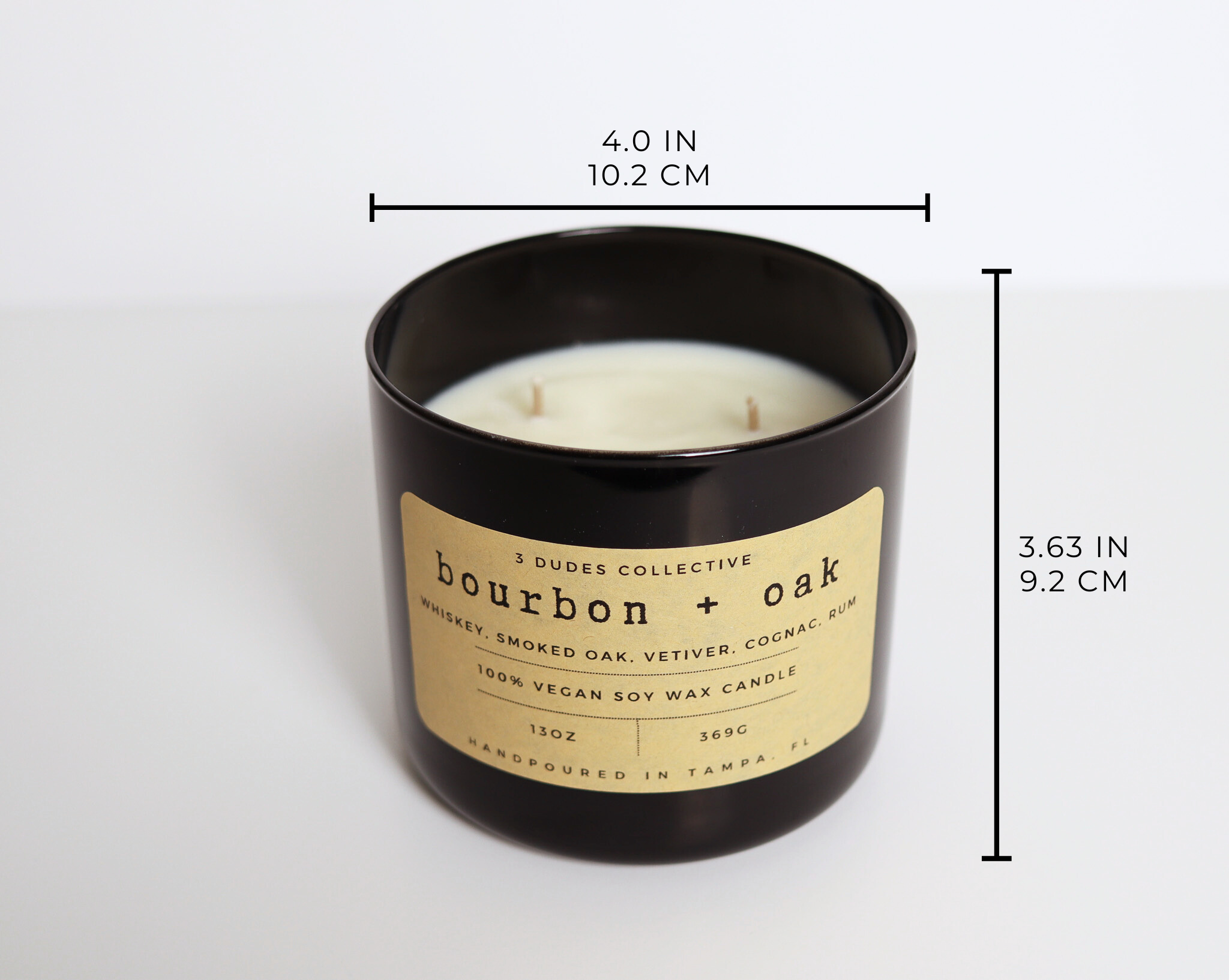 Classic Neutrals Collection: Bourbon + Oak  3 Wick Candle