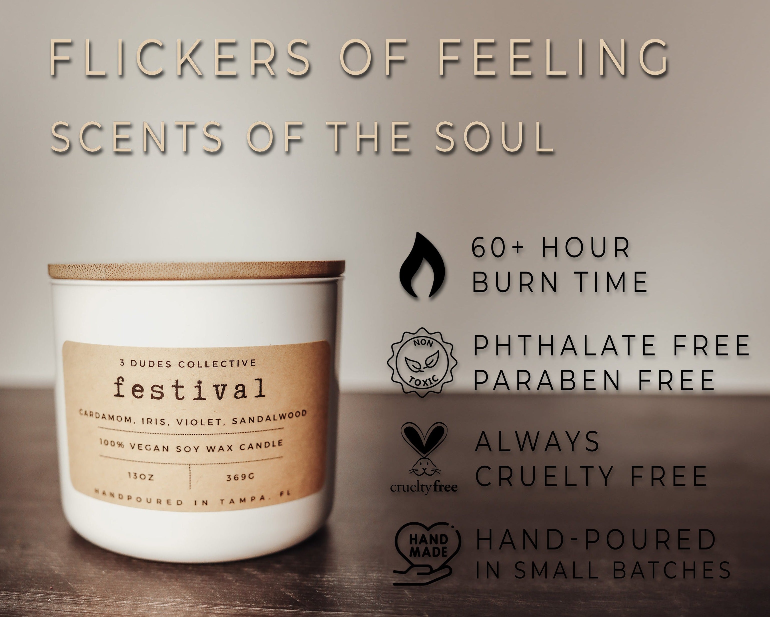 Classic Neutrals Collection: Festival 3 Wick Candle