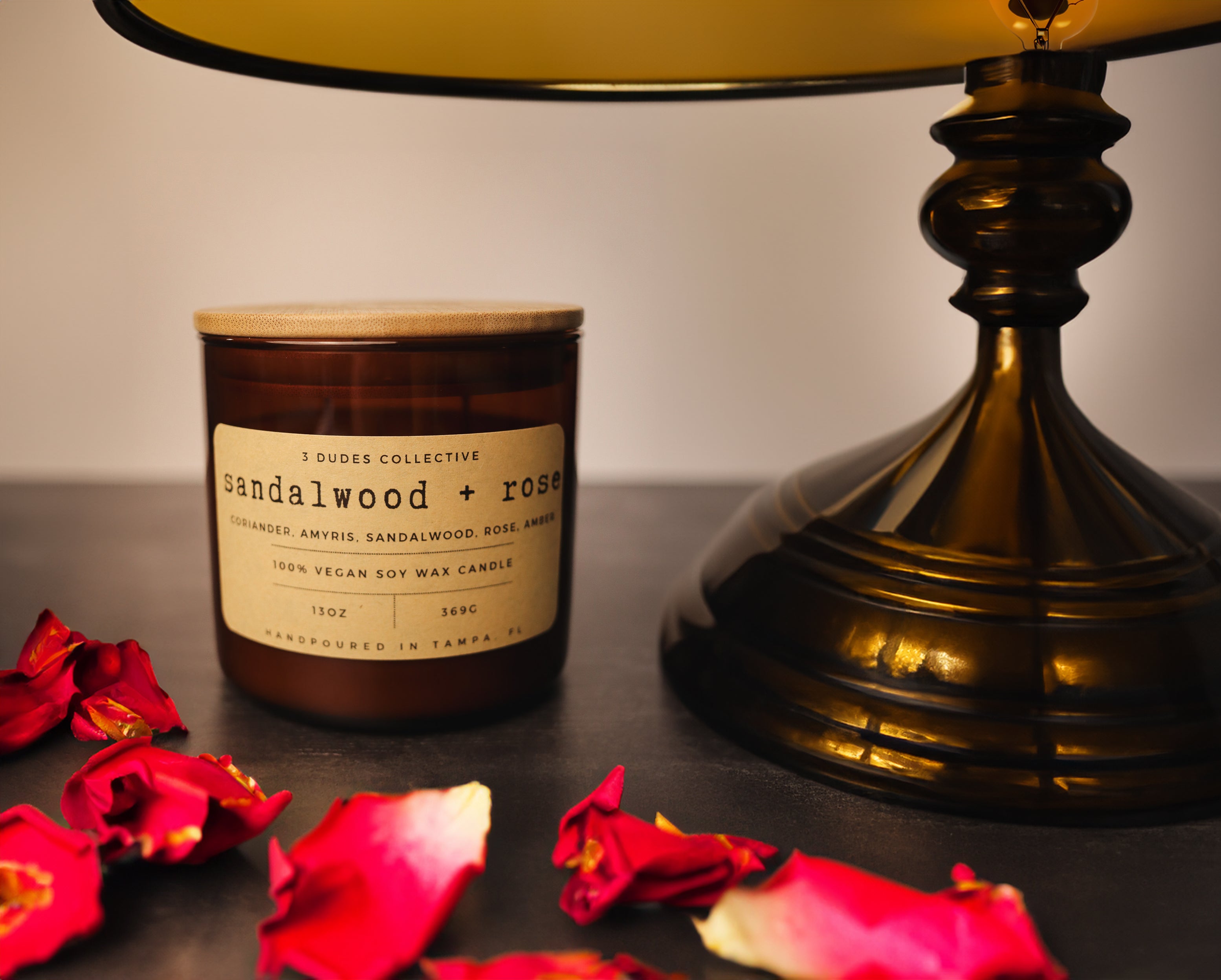 Classic Neutrals Collection - Sandalwood + Rose 3 Wick Candle