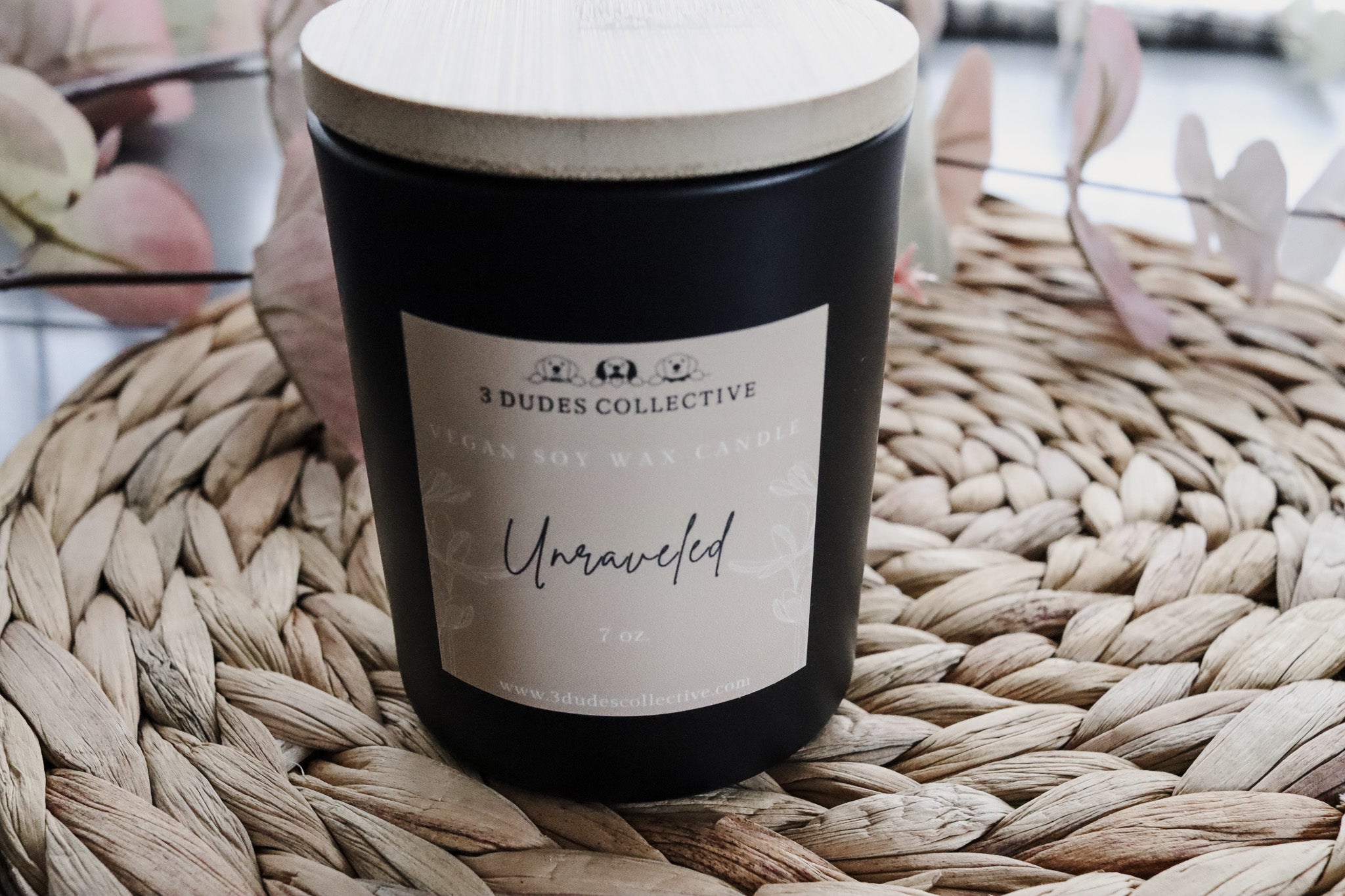 Unraveled: 7oz Designer Black Glass Candle